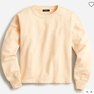 NWT J.CREW-University terry cropped crewneck sweatshirt Size Large Misty Apricot
